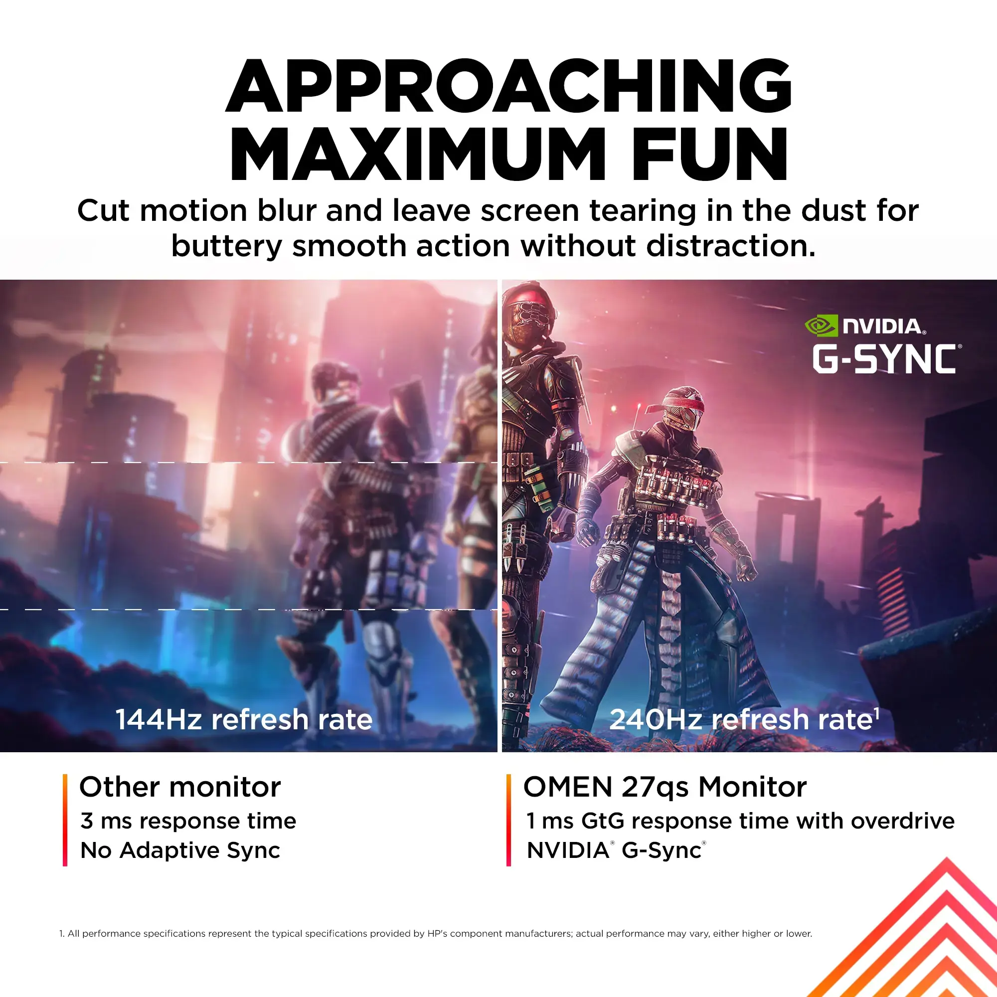 "HP OMEN by HP 27qs", 68,6 cm (27"), 2560 x 1440 taškų, "Quad HD", 1 ms, juodas