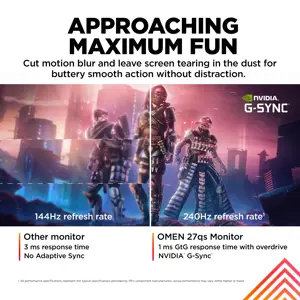 "HP OMEN by HP 27qs", 68,6 cm (27"), 2560 x 1440 taškų, "Quad HD", 1 ms, juodas