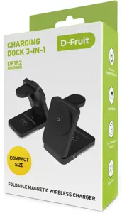 D-Fruit wireless charging station 3in1 DF182, black