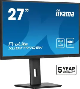 iiyama ProLite XUB2797QSN-B2 Monitorius 27'' IPS, UHD 2560x1440, 1 ms, 300 cd/m2, 100 Hz, Juoda