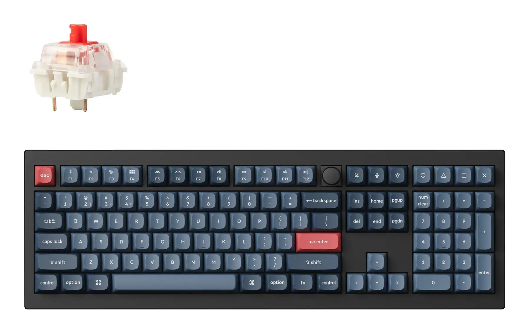 Keychron V6 Max RGB - US Layout - Hot-Swappable Gateron Jupiter Red Wireless Keyboard