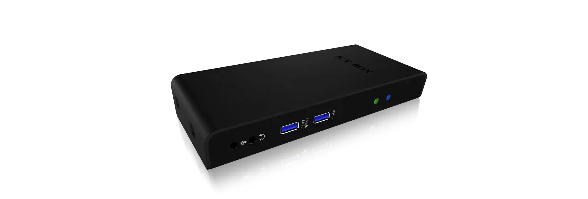 ICYBOX IB-DK2241AC "IcyBox" daugiafunkcinė nešiojamųjų ir asmeninių kompiuterių prijungimo stotelė, 2x USB 3.0, HDMI, juoda