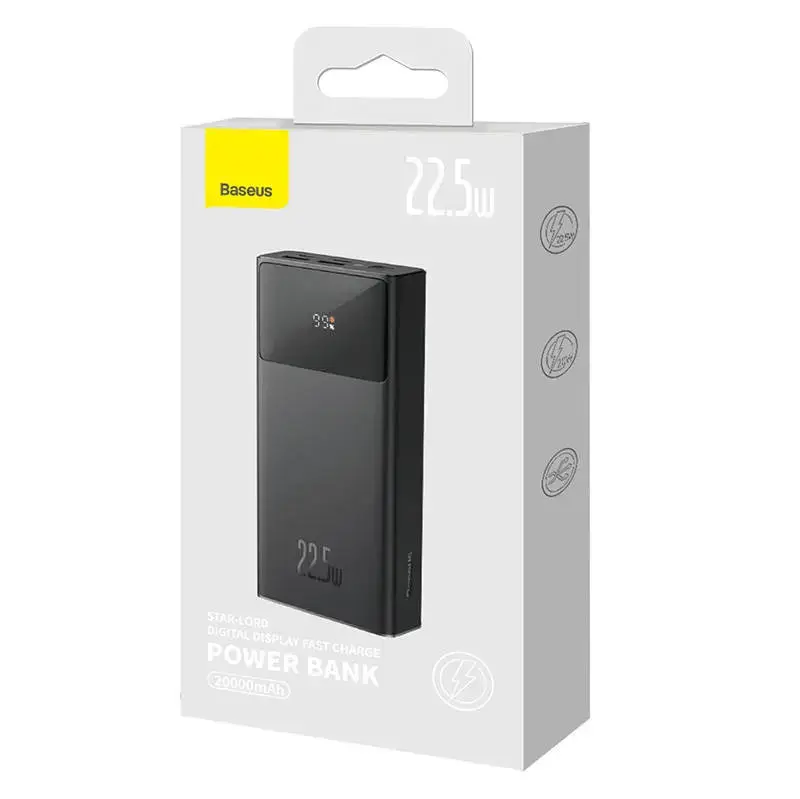 Baseus Star-Lord Powerbank 20000mAh 22.5W, 2xUSB, USB-C Black (Black)