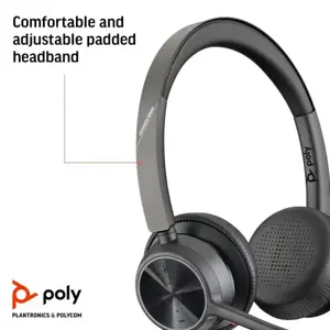POLY Voyager 4320 Microsoft Teams Certified USB-A Headset +BT700 dongle, Wired & Wireless, Office/Call center, 20 - 20000 Hz, 162 g, Headset, Black