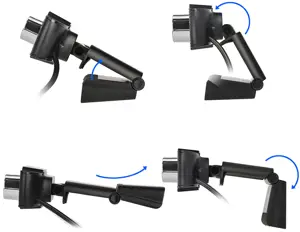 Platinet USB interneto kamera, 480p, populiari USB-A jungtis, integruotas mikrofonas, triukšmą slopinantis mikrofonas, reguliuojamas laikiklis, juoda, 1,5 m kabelis, vienerių metų garantija, dėžutė, 640 x 480 taškų, VGA, 480p, AVI, USB 2.0, juoda, raudona