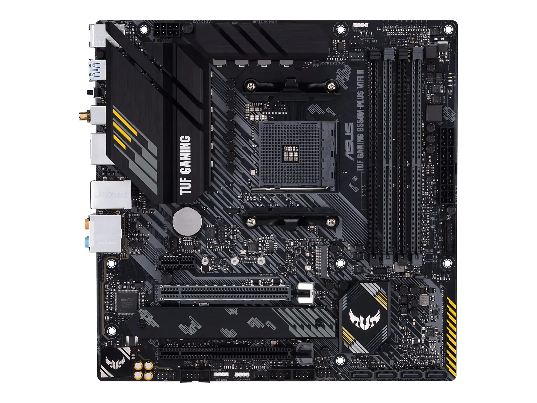 ASUS TUF GAMING B550M-PLUS WIFI II, AMD, "Socket AM4", "AMD Ryzen™ 3", "AMD Ryzen™ 5", "AMD Ryzen™ 7", 3 kartos "AMD Ryzen™ 9", 5 kartos "AMD Ryzen 9", "Socket AM4", DDR4-SDRAM, 128 GB