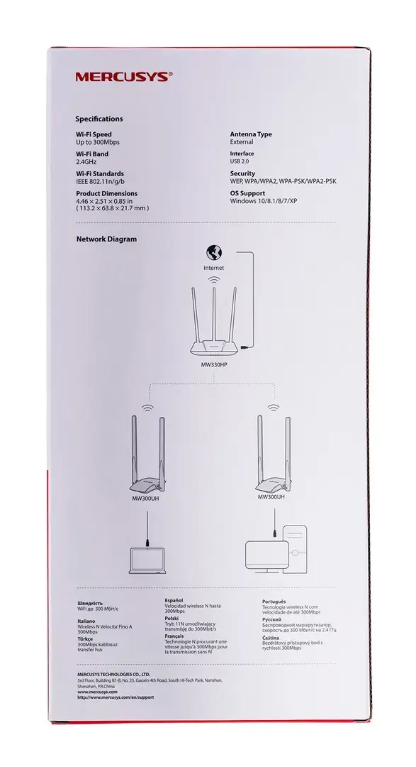 "Mercusys" 300Mbps didelės spartos belaidis USB adapteris