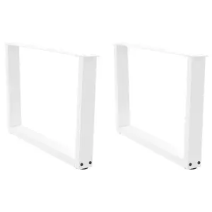 Kavos staliuko kojelės, V formos, 2 vnt., baltos, 70x(42-43,3) cm, plienas