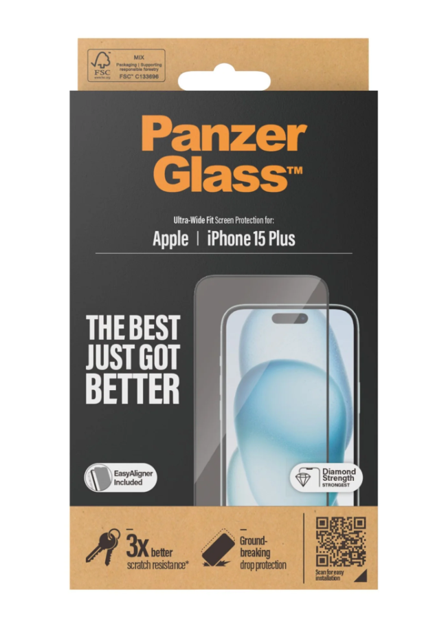 "PanzerGlass" ekrano apsauga "iPhone 2023" 6,7 | Ultra-Wide Fit w. EasyAligner