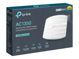 TP-Link AC1350 belaidis MU-MIMO gigabitinis prieigos taškas, 867 Mbps, 450 Mbps, 867 Mbps, Multi User MIMO, 64 bitų WEP, 128 bitų WEP, 152 bitų WEP, SSID, WPA, WPA-PSK, WPA2, WPA2-PSK, Telnet