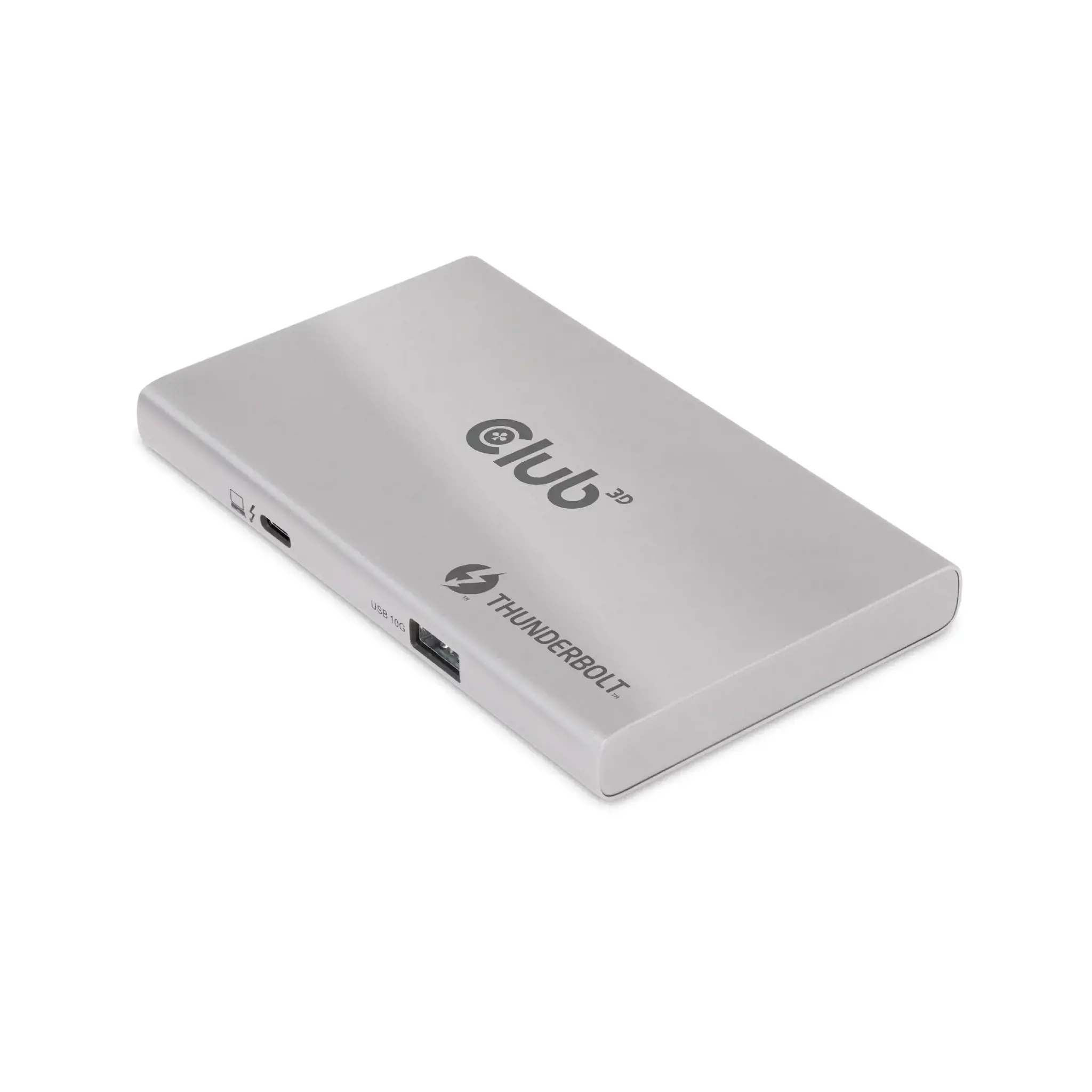 CLUB3D Certified Thunderbolt™4 Portable 5-in-1 Hub with Smart Power, Docking, Thunderbolt 4, Silver, OS Support: Windows10™ or above version supported Thunderbolt™ 4 host MacOS™ 11 or above..., DC, 10 W
