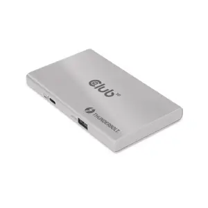 CLUB3D Certified Thunderbolt™4 Portable 5-in-1 Hub with Smart Power, Docking, Thunderbolt 4, Silver, OS Support: Windows10™ or above version supported Thunderbolt™ 4 host MacOS™ 11 or above..., DC, 10 W