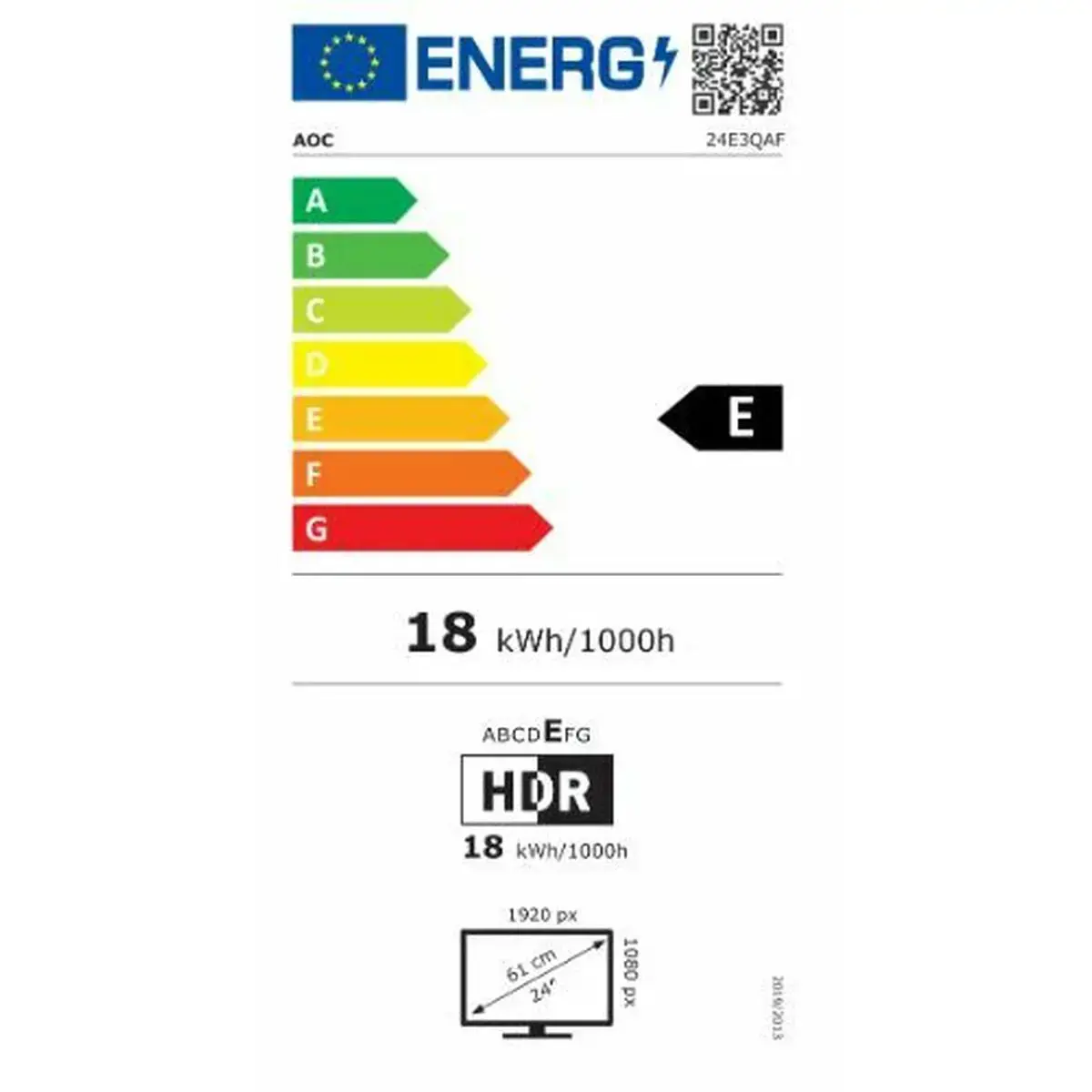 AOC E3 24E3QAF, 60.5 cm (23.8"), 1920 x 1080 pixels, Full HD, LCD, 4 ms, Black