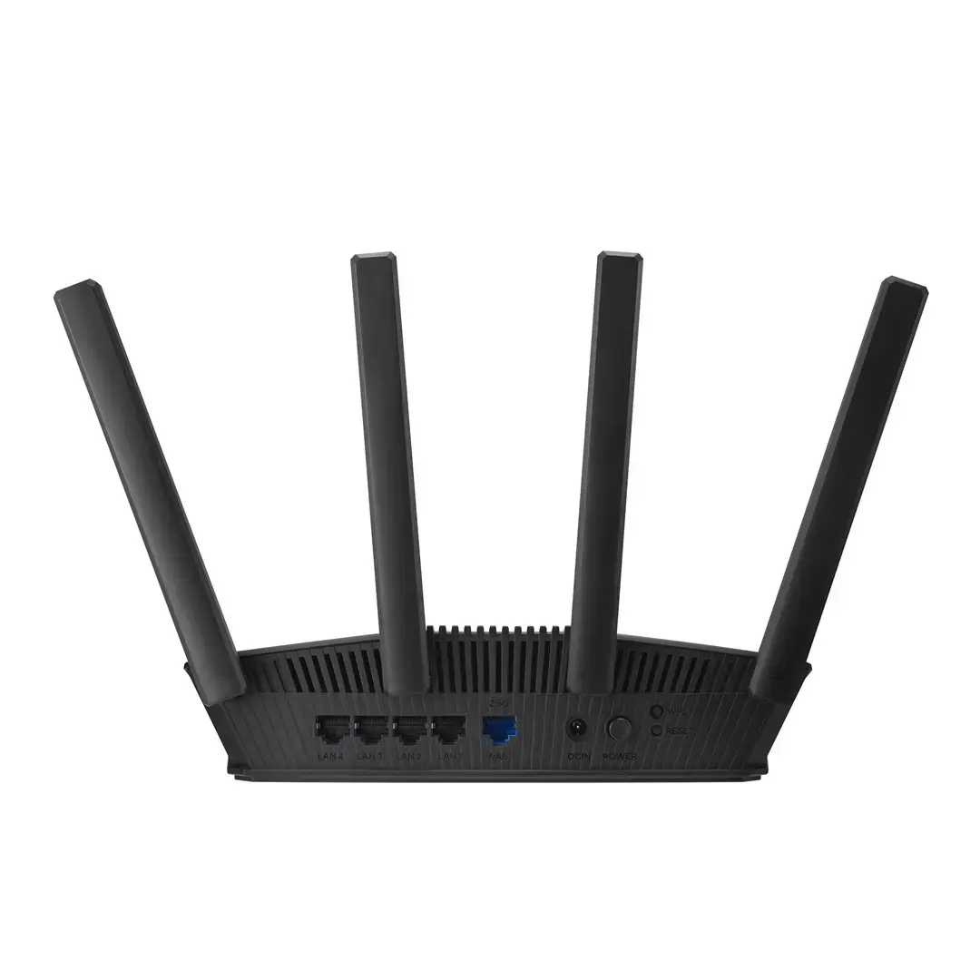 Wireless Router ASUS Wi-Fi 7 (802.11be) Data speed 3600 Mbit/s Ethernet WAN Yes WAN connection type RJ-45 Ethernet LAN Yes 5xLAN ports RT-BE55
