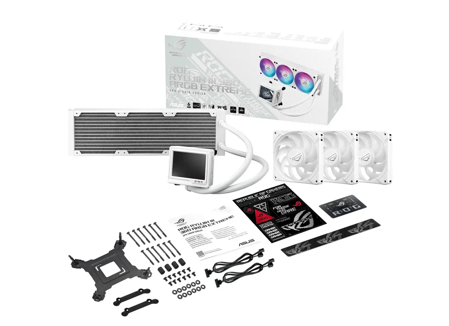 ASUS ROG RYUJIN III 360 ARGB EXTREME WHT Processor All-in-one liquid cooler 12 cm White 1 pc(s)