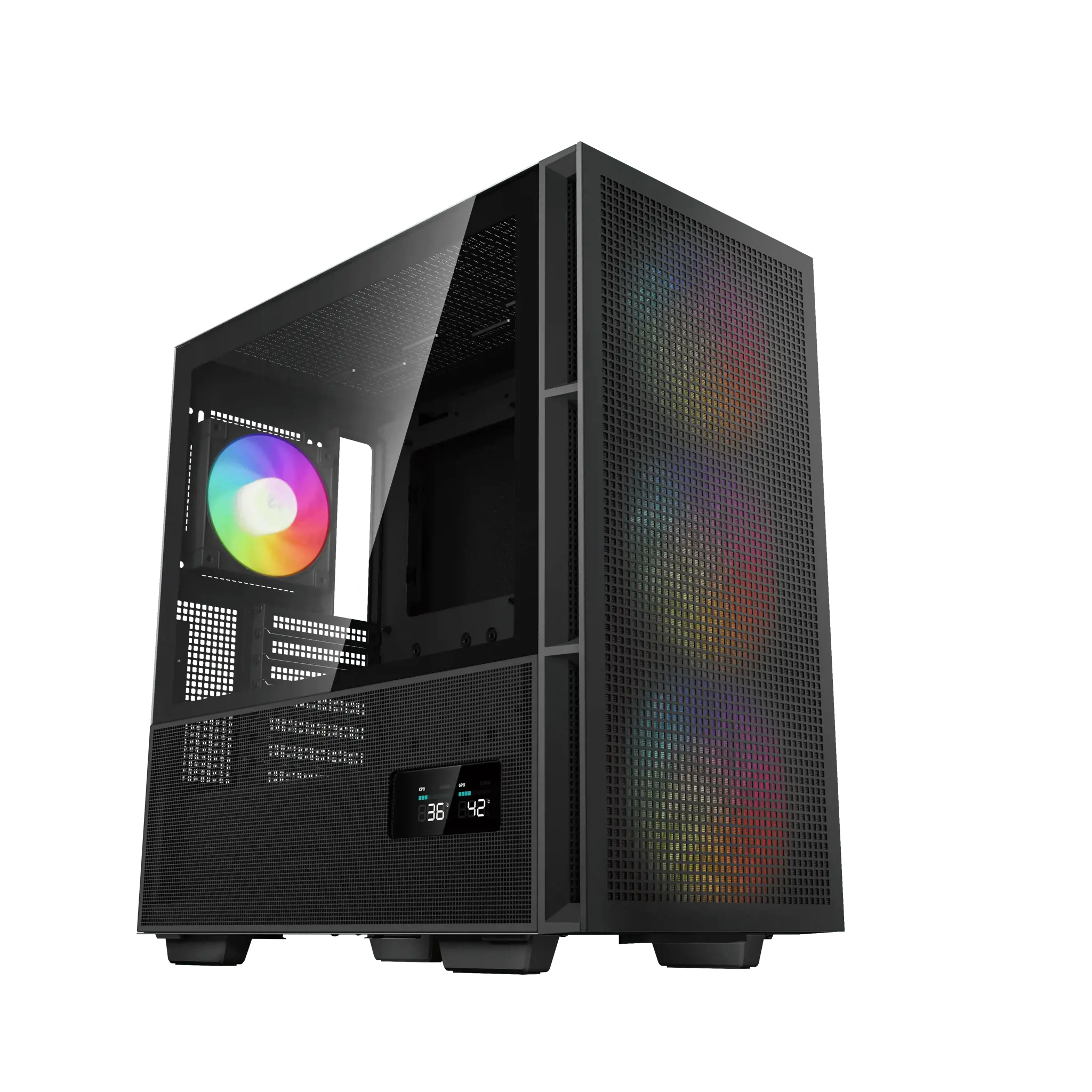 "DeepCool CH560 DIGITAL", "Midi Tower", Kompiuteris, Juoda, ATX, EATX, "micro ATX", Mini-ITX, ABS, Plienas, Grūdintas stiklas, Multi