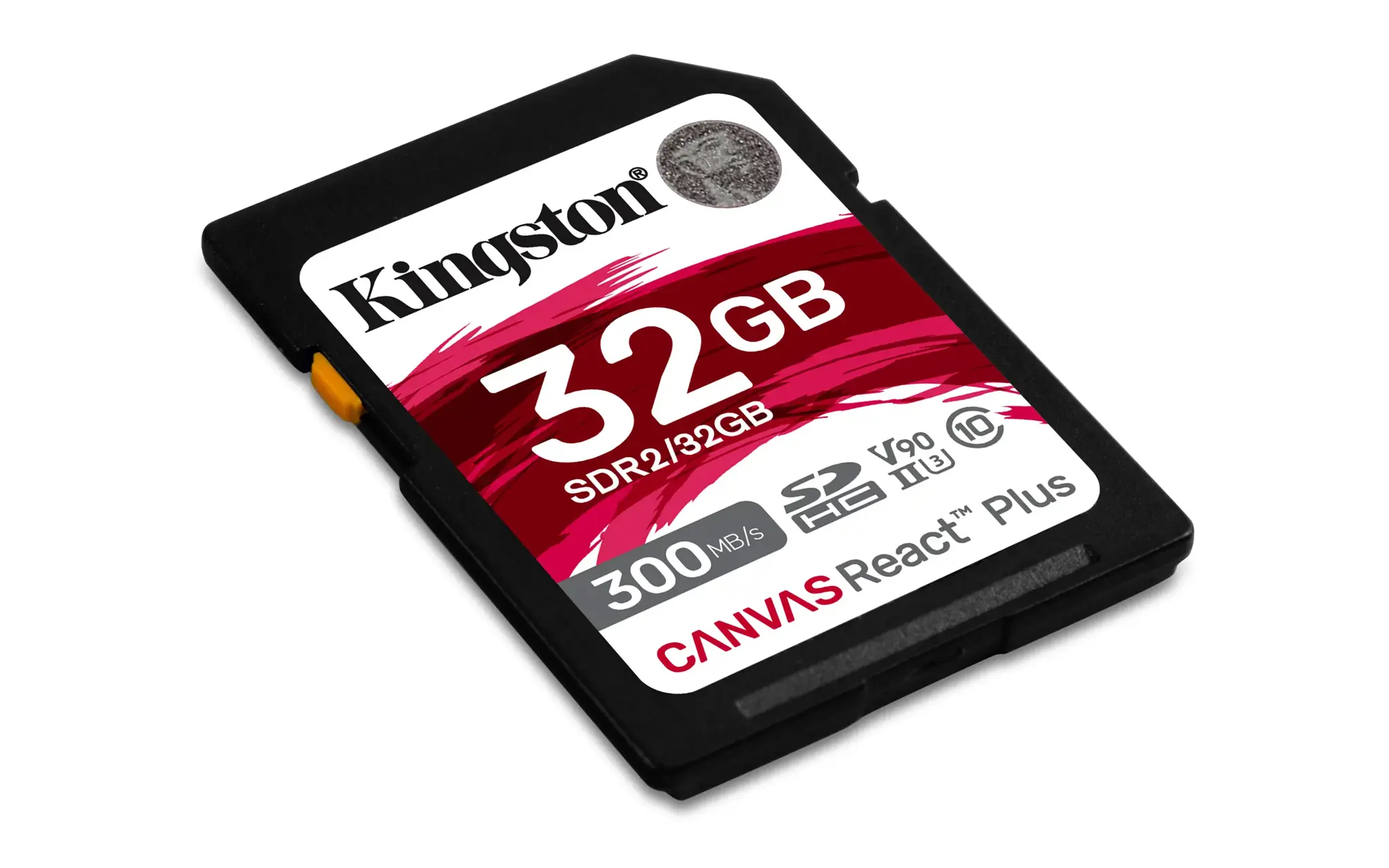 KINGSTON 32GB "Canvas React Plus" SDHC UHS-II 300R/260W U3 V90, skirtas "Full HD/4K/8K