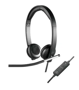 "Logitech" USB ausinės Stereo H650e, laidinės, biurui / skambučių centrui, 50 - 10000 Hz, 120 g, ausinės, juodos, sidabrinės spalvos