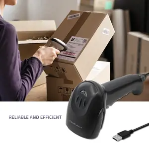 QOLTEC 50866 Brūkšninių kodų skaitytuvas 1D CCD USB juodas