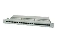 DIGITUS Patch Panel 19inch 24Port Cat5e STP ekranuotas pilka RAL7035 kabelių montavimas apie LSA