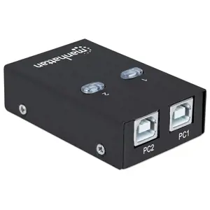 MANHATTAN "Hi-Speed USB 2.0" dalijimosi jungiklis 1x2 prievadai, dvigubas valdymas, automatinis USB…