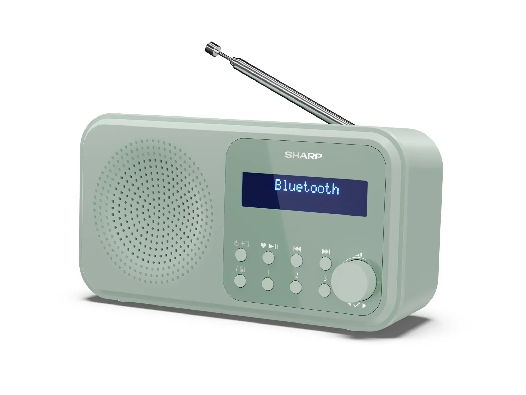 Sharp DR-P420(GN) Tokyo Portable Digital Radio, FM/DAB/DAB+, Bluetooth 5.0, USB or Battery Powered, Aquamarine Green | Sharp