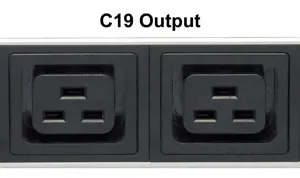 INTELLINET PDU 24 išvesties C13+C19 vertikalaus montavimo į stovą maitinimo paskirstymo blokas su nuimamu maitinimo kabeliu ir galiniu C14 įvadu