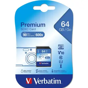 "Verbatim VB-SDXC10-64G", 64 GB, SDXC, 10 klasės, 10 MB/s, 10 MB/s