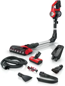 Bosch BCS711PET, Stick vacuum, Bagless, Black, Red, 0.3 L, Germany, Dry
