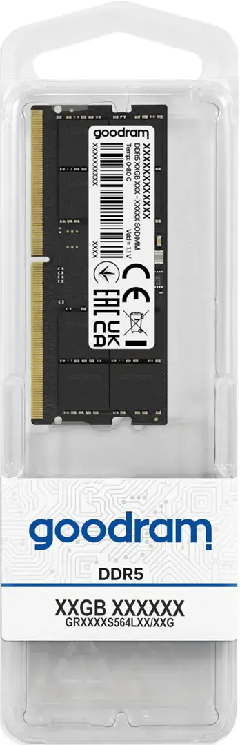 "Goodram GR4800S564L40S/16G", 16 GB, 1 x 16 GB, DDR5, 48000 MHz, 262 kontaktų SO-DIMM