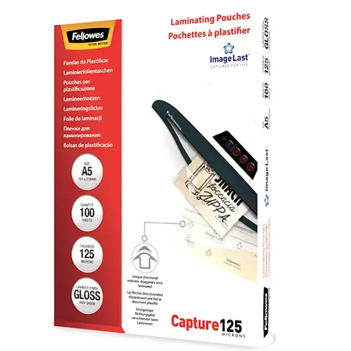 "Fellowes ImageLast" A3 125 mikronų laminavimo maišelis - 100 pakuočių, skaidrus, plastikinis, A3, 420 mm, 297 mm, 1 mm