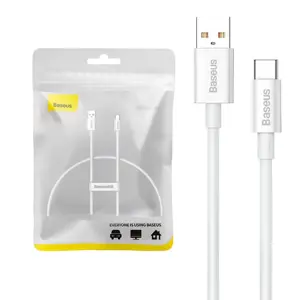 "Baseus Superior" 100 W USB ir USB-C kabelis 0,25 m (baltas)