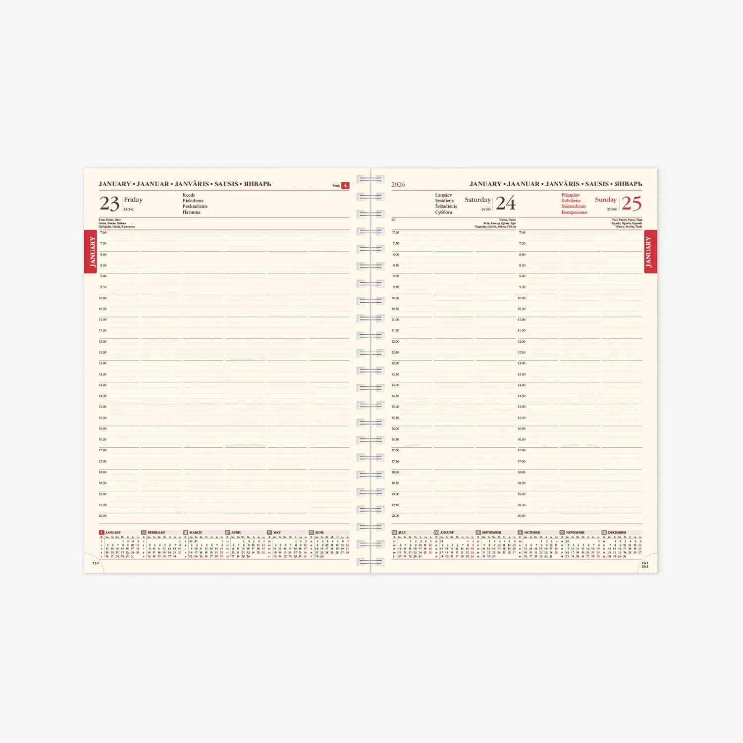 Kalendorius SENATOR DAY Spirex 2026, A4, PU