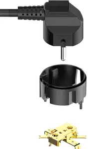 "ColorWay" maitinimo lizdas CW-CHE64B Juodas, 4xUSB, 2 m, 250 V, 6 euro lizdai, 17 W