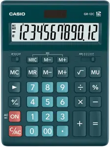 Stalinis skaičiuotuvas CASIO GR-12C, 155 x 209 x 35 mm, jūros žalia sp.
