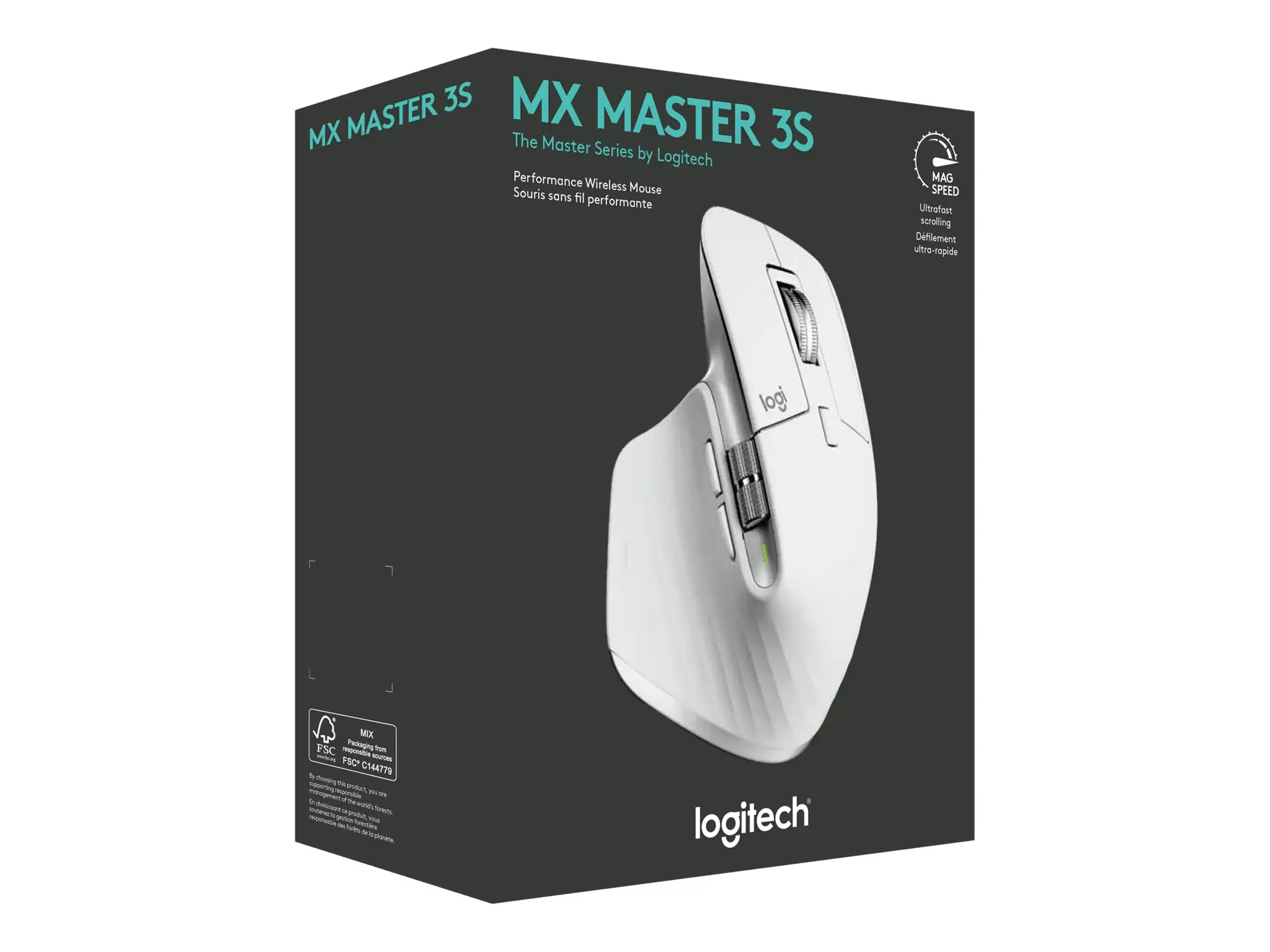 "Logitech MX Master 3S Performance" belaidė pelė - šviesiai pilka
