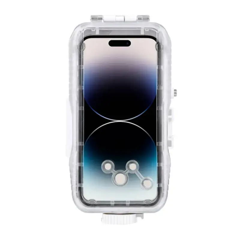 Plastikinis vandeniui atsparus telefono dėklas "Puluz", skirtas "iPhone 14 Plus/Pro Max/13 Pro Max/12 Pro Max/11 Pro Max" (baltas)