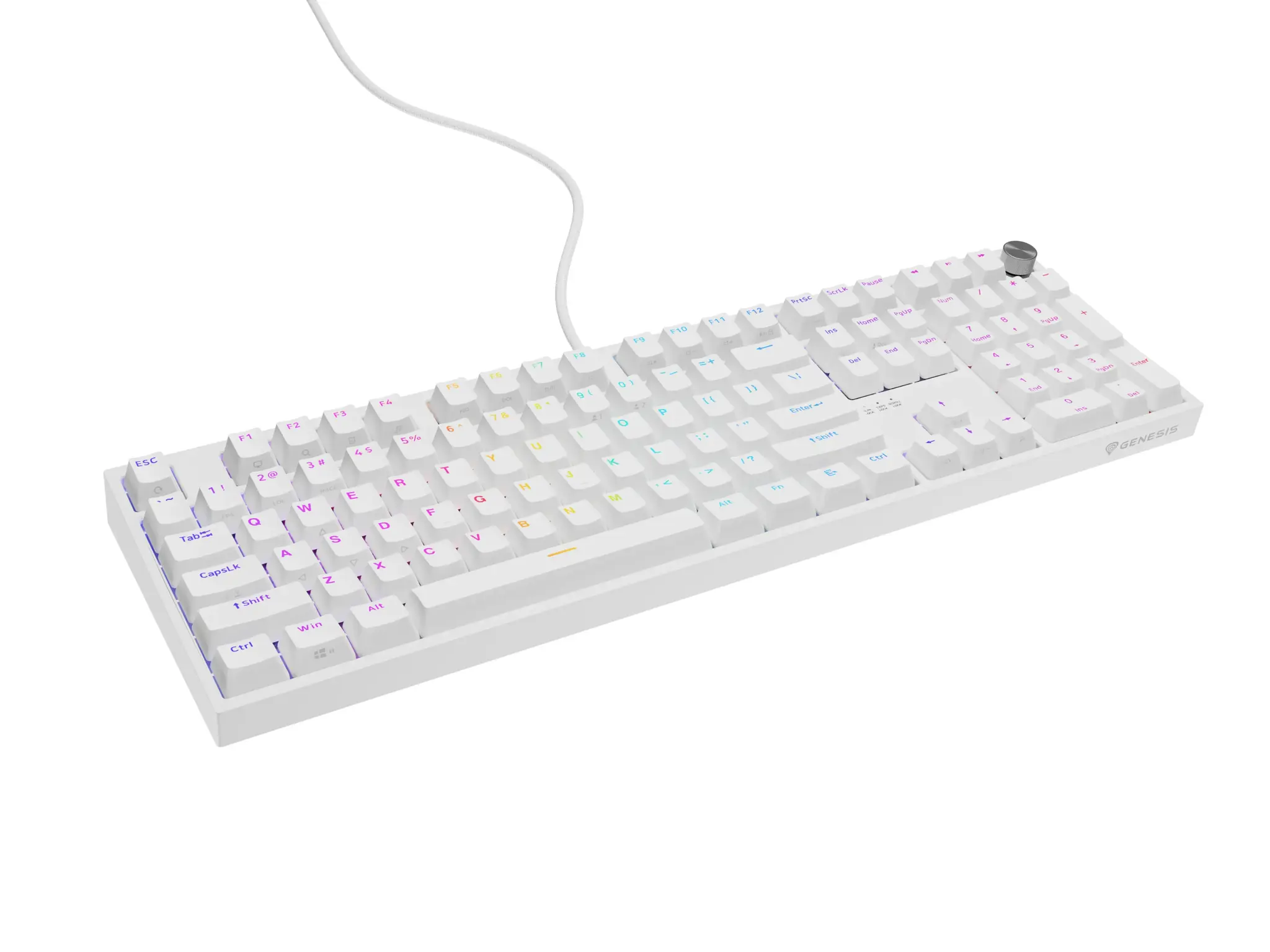 Genesis Thor 404 | Mechanical Gaming Keyboard | Wired | US | Outemu Peach Silent | White