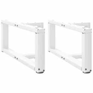 Kavos staliuko kojelės, 2 vnt., baltos, 70x25x(30-31) cm, plienas, T formos