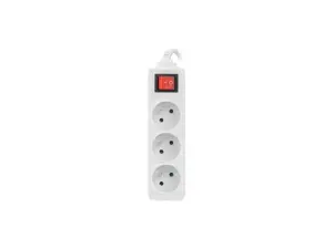 LANBERG PS1-03E-0150-W Lanberg 1,5 m baltos spalvos LANTERGE CURVE 3X 230V PL su grandinės pertrauk…