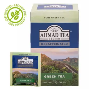 Ahmad Tea Žalioji arbata be kofeino, vokeliuose, 20 vnt.