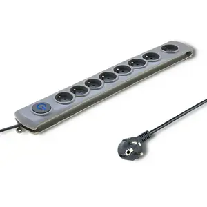 QOLTEC 50167 Qoltec Apsaugos nuo viršįtampių Quick Switch 8 kištukiniai lizdai pilka 1,8 m