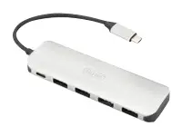 DIGITUS DA-70242-1 DIGITUS HUB 4 prievadų USB 3.0 SuperSpeed su C tipo Power Delivery aliuminiu