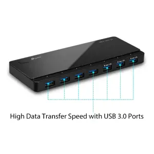 TP-Link UH700, USB 3.2 Gen 1 (3.1 Gen 1) Micro-B, USB 3.2 Gen 1 (3.1 Gen 1) Type-A, 5000 Mbps, juoda, 1 m, USB