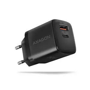 "Axagon Sil" sieninis įkroviklis su 2 prievadais (USB-A + USB-C), PD3.0/QC4+/PPS/AFC/Apple. 30 W be…