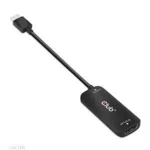 CLUB3D HDMI + Micro USB to DisplayPort™ 4K120Hz or 8K30Hz M/F Active Adapter, 1 m, HDMI + USB, DisplayPort, Male, Female