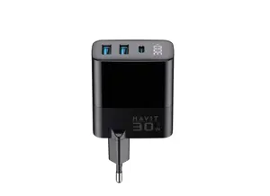 Havit UCLE001 EU - GaN three-port charger 30 W, black