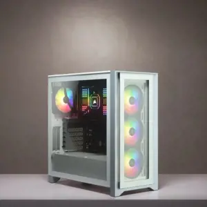 CORSAIR iCUE 4000X RGB grūdinto stiklo korpusas Mid-Tower White