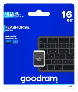 Goodram UPI2, 16 GB, USB Type-A, 2.0, 20 MB/s, Cap, Black