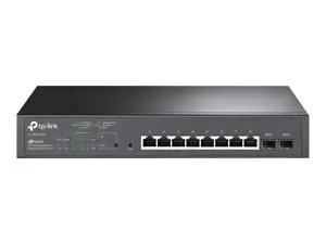 "TP-Link JetStream" 10 prievadų Gigabit Smart PoE komutatorius su 8 prievadais PoE+, valdomas, L2/L2+, Gigabit Ethernet (10/100/1000), maitinimas per Ethernet (PoE), montuojamas į stovą, 1U